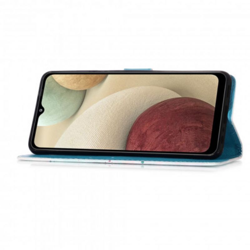 Flipové Puzdro Samsung Galaxy M12 / A12 Zlaté Motýle