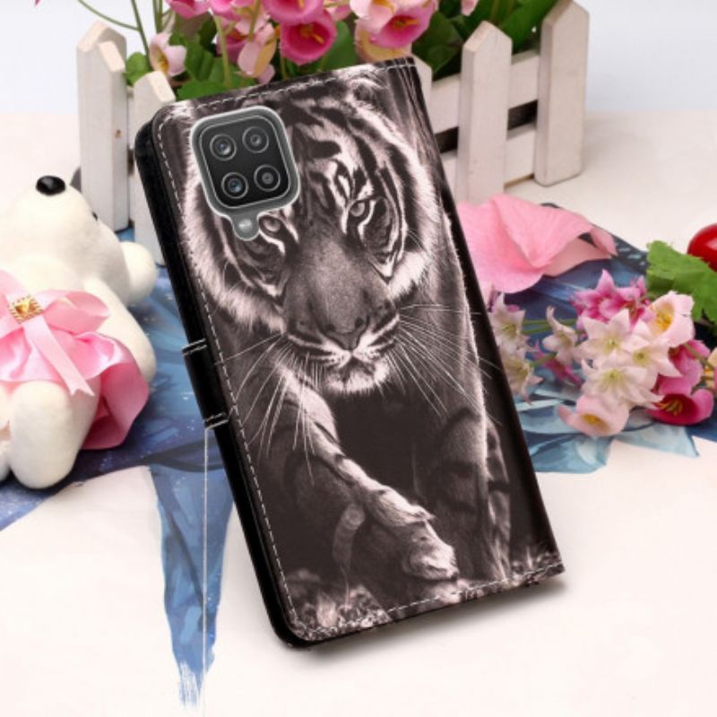 Kožené Puzdro Samsung Galaxy M12 / A12 Nočný Tiger
