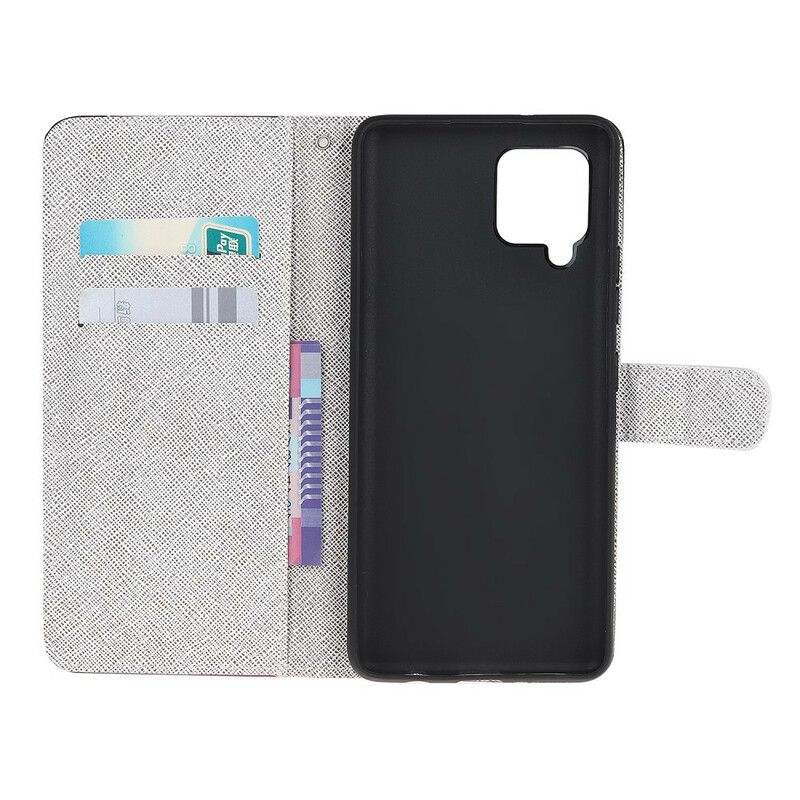 Kožené Puzdro Samsung Galaxy M12 / A12 Strappy Diamond Butterflies