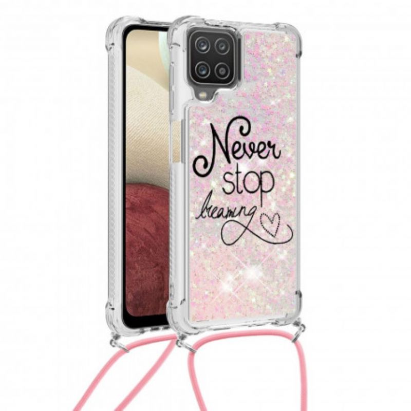 Kryt Samsung Galaxy M12 / A12 Never Stop Glitter Drawstring