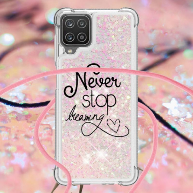 Kryt Samsung Galaxy M12 / A12 Never Stop Glitter Drawstring
