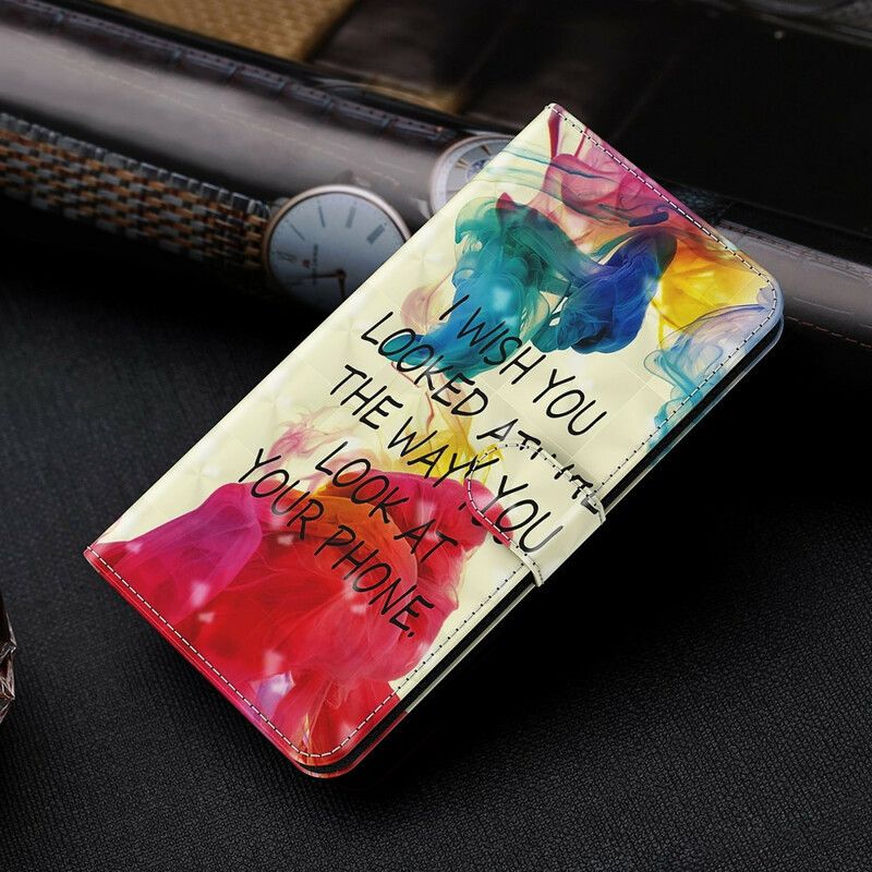 Peňaženkový Kryt Samsung Galaxy M12 / A12 Svetelný Bod. Ktorý Si Želám S Lanyardom
