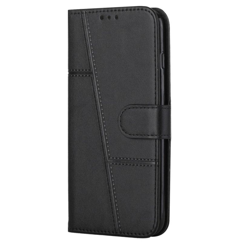 Kožené Puzdro Oppo Find X3 Lite Efekt Remienky Geo Leather