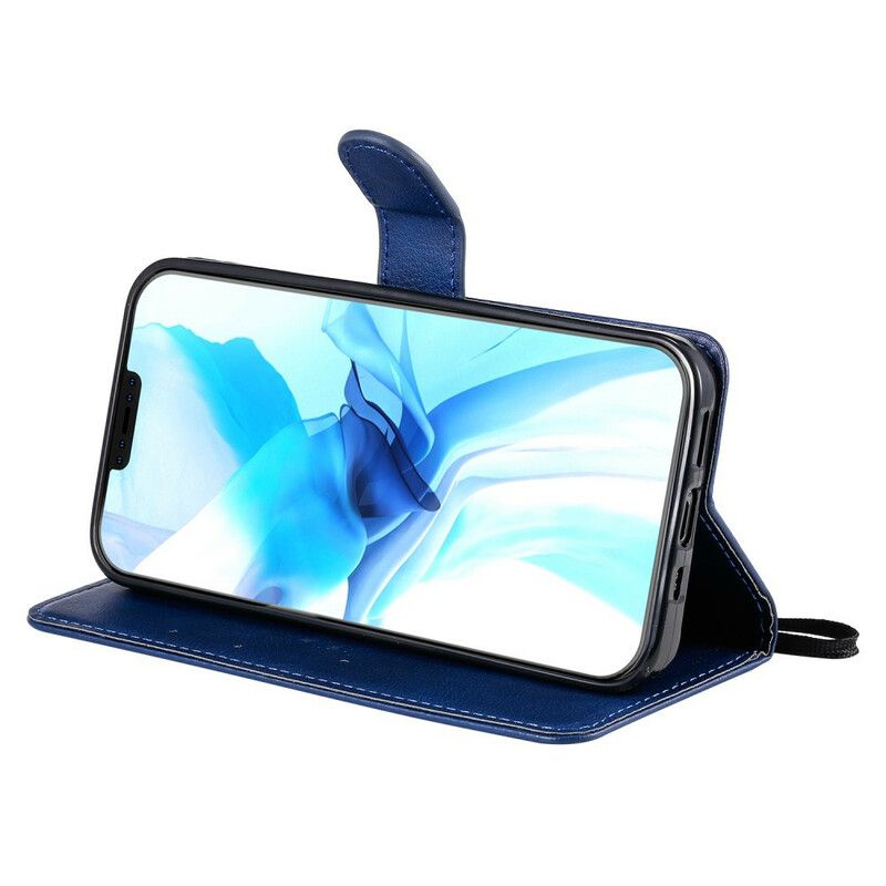 Flipové Puzdro iPhone 12 / 12 Pro Jednofarebný Remienok Série