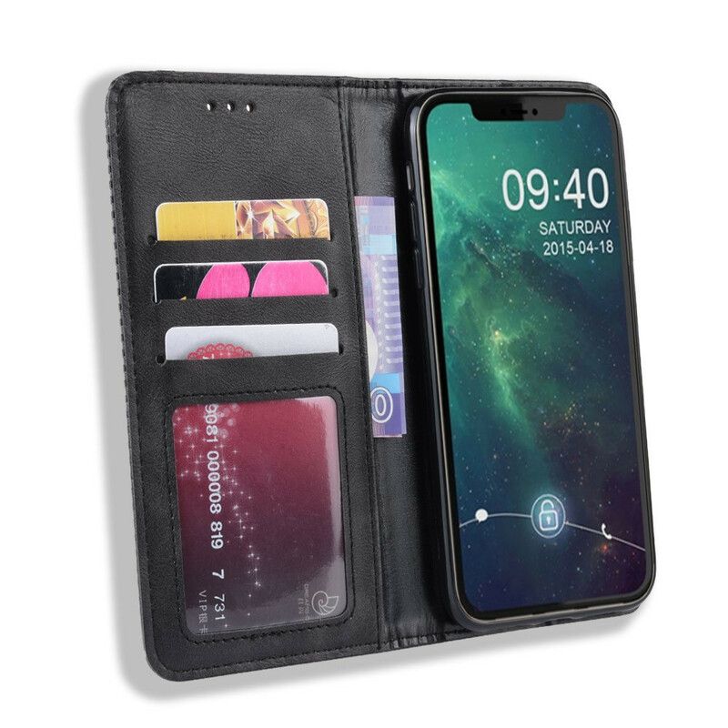 Flipové Puzdro iPhone 12 / 12 Pro Kožené Puzdro Štylizovaný Efekt Vintage Kože