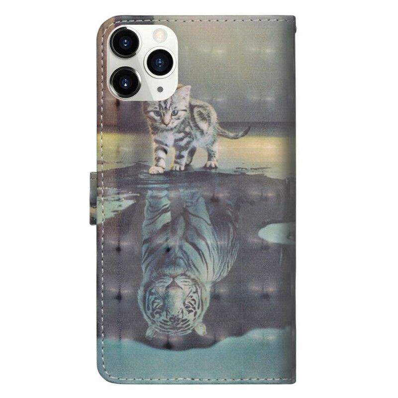 Kožené Puzdro iPhone 12 / 12 Pro Svetelný Bod Ernest The Tiger