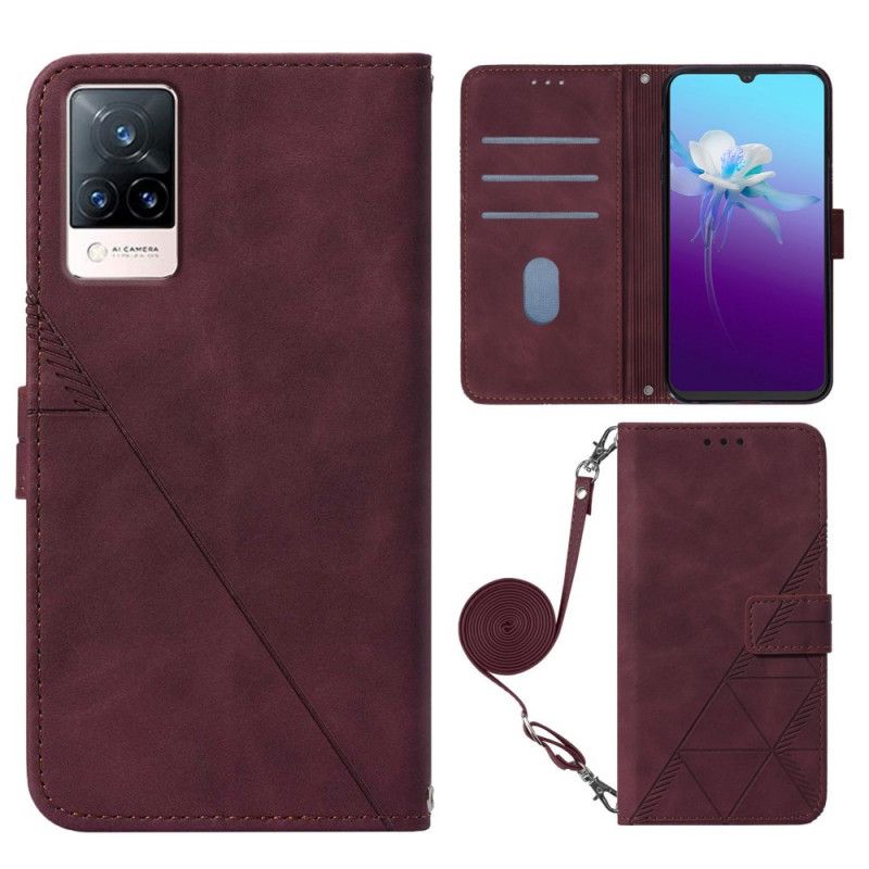 Flipové Puzdro Vivo V21 5G Kožený Efekt S Ramenným Popruhom