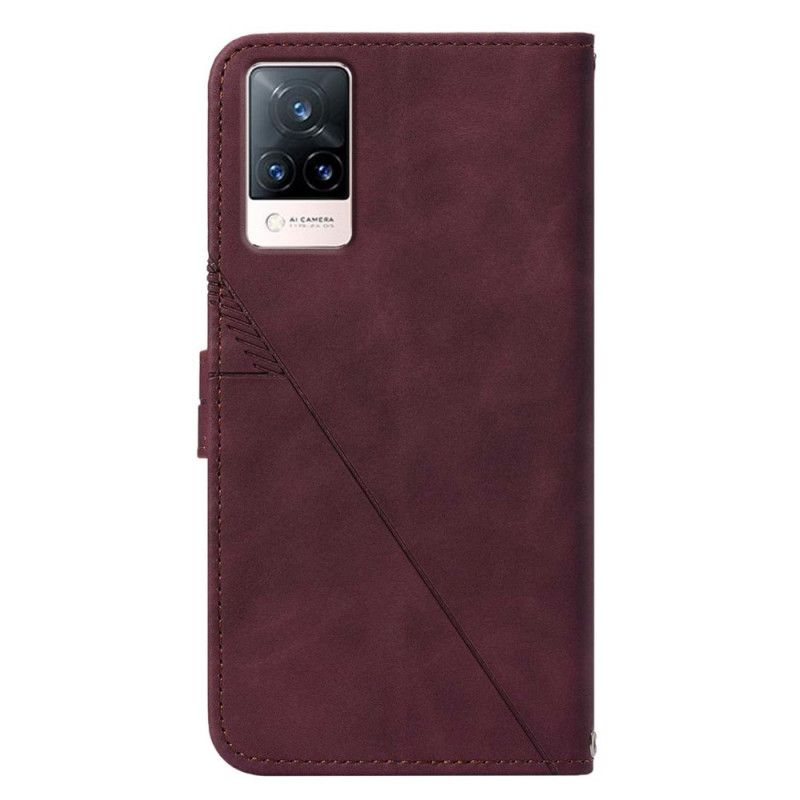 Flipové Puzdro Vivo V21 5G Kožený Efekt S Ramenným Popruhom
