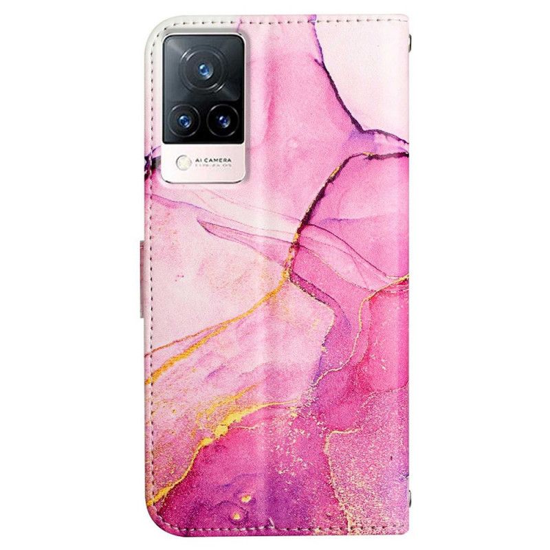 Kožené Puzdro Vivo V21 5G Mramor So Šnúrkou