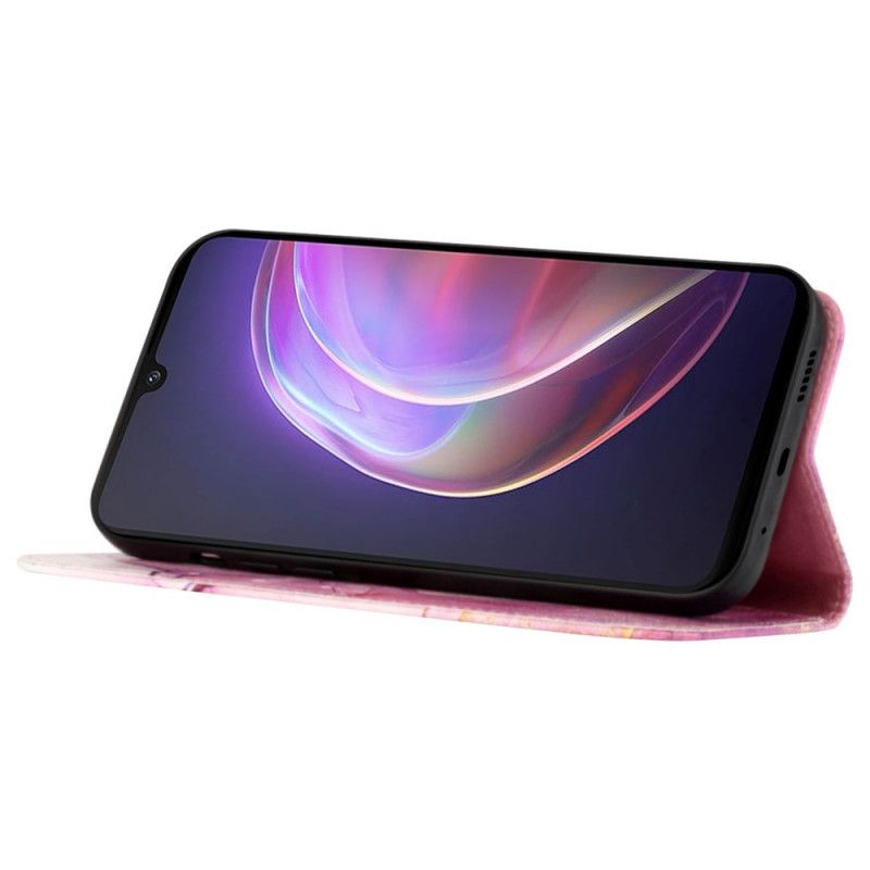 Kožené Puzdro Vivo V21 5G Mramor So Šnúrkou