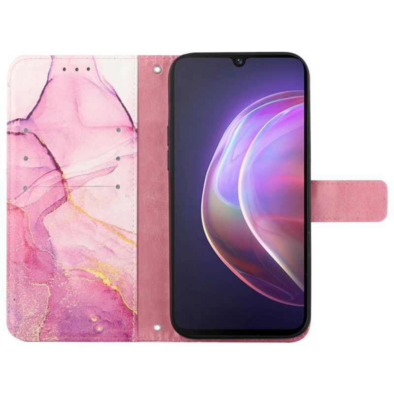Kožené Puzdro Vivo V21 5G Mramor So Šnúrkou