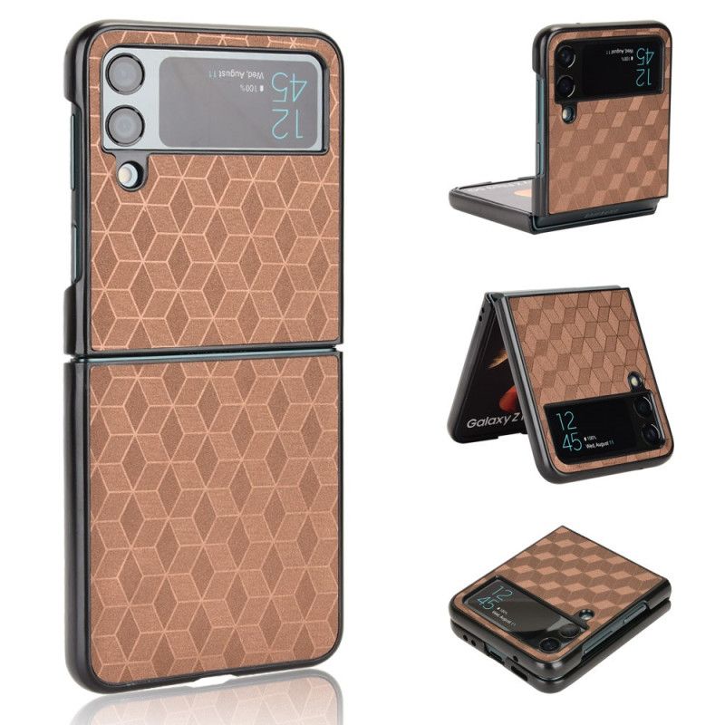 Flipové Puzdro Samsung Galaxy Z Flip 4 Kožené Puzdro 3d Efekt