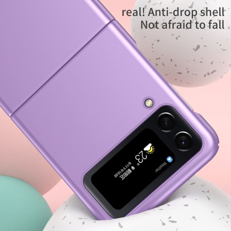 Flipové Puzdro Samsung Galaxy Z Flip 4 Kožené Puzdro Dotyk Pokožky S Prsteňom
