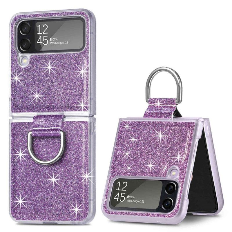 Flipové Puzdro Samsung Galaxy Z Flip 4 Kožené Puzdro Flitre A Prsteň