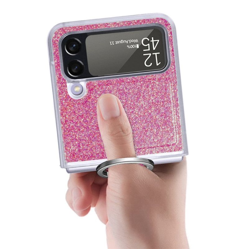 Flipové Puzdro Samsung Galaxy Z Flip 4 Kožené Puzdro Flitre A Prsteň