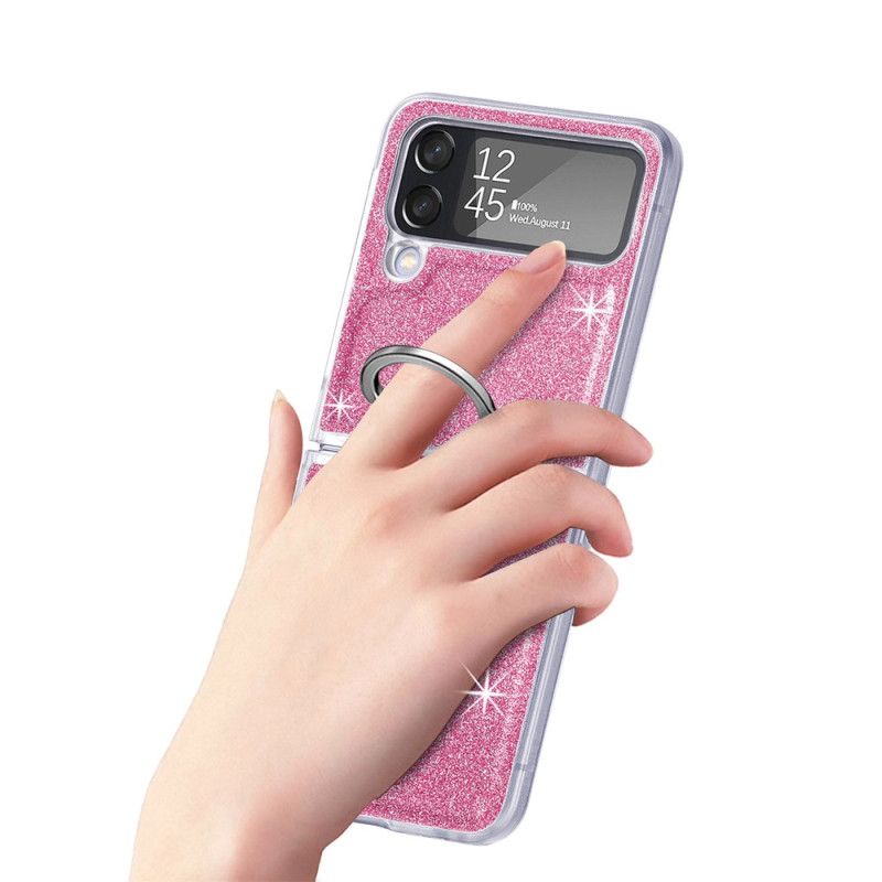 Flipové Puzdro Samsung Galaxy Z Flip 4 Kožené Puzdro Flitre A Prsteň