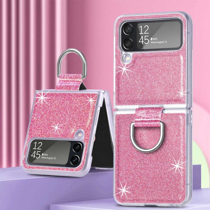 Flipové Puzdro Samsung Galaxy Z Flip 4 Kožené Puzdro Flitre A Prsteň