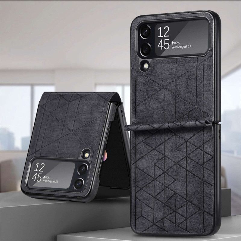 Flipové Puzdro Samsung Galaxy Z Flip 4 Kožené Puzdro Geometrické Čiary