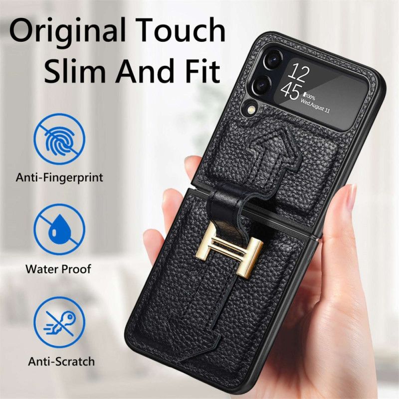 Flipové Puzdro Samsung Galaxy Z Flip 4 Kožené Puzdro Koža A Kúzla