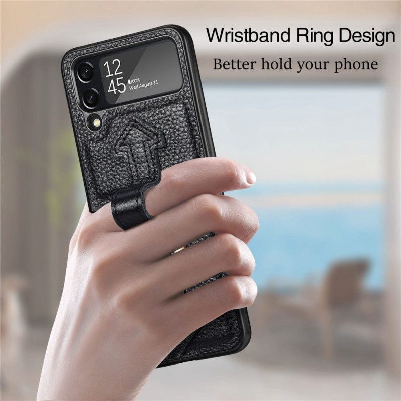 Flipové Puzdro Samsung Galaxy Z Flip 4 Kožené Puzdro Koža A Kúzla
