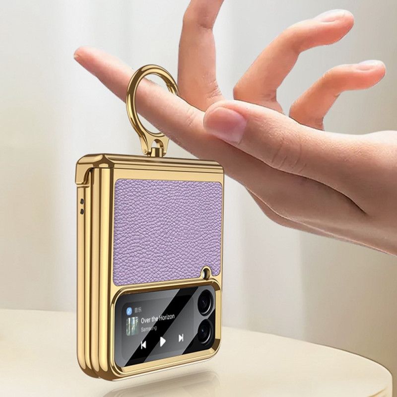 Flipové Puzdro Samsung Galaxy Z Flip 4 Kožené Puzdro Kožený Štýl S Gkk Karabínou