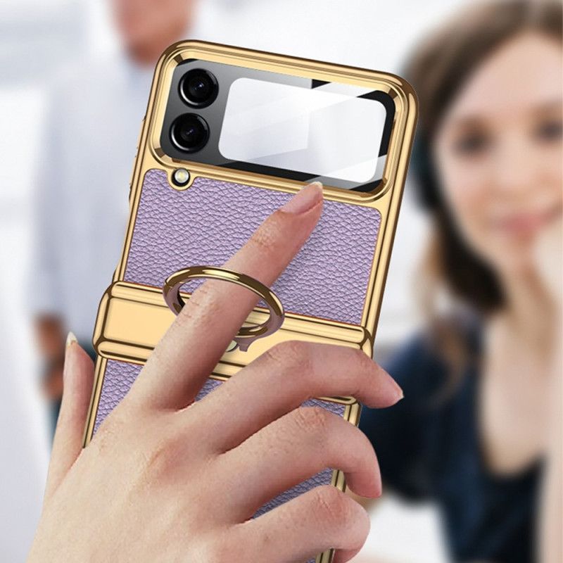 Flipové Puzdro Samsung Galaxy Z Flip 4 Kožené Puzdro Kožený Štýl S Gkk Karabínou