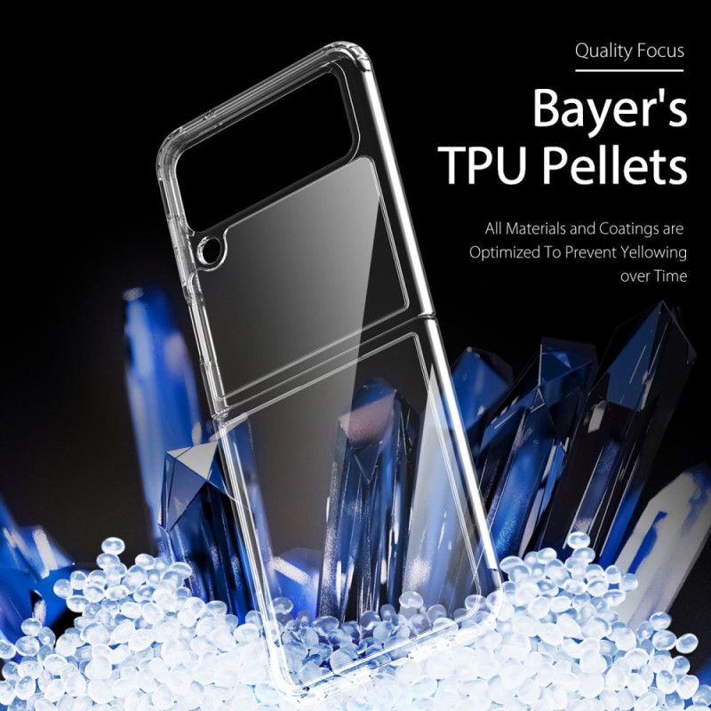 Flipové Puzdro Samsung Galaxy Z Flip 4 Kožené Puzdro Transparentné Dux Ducis