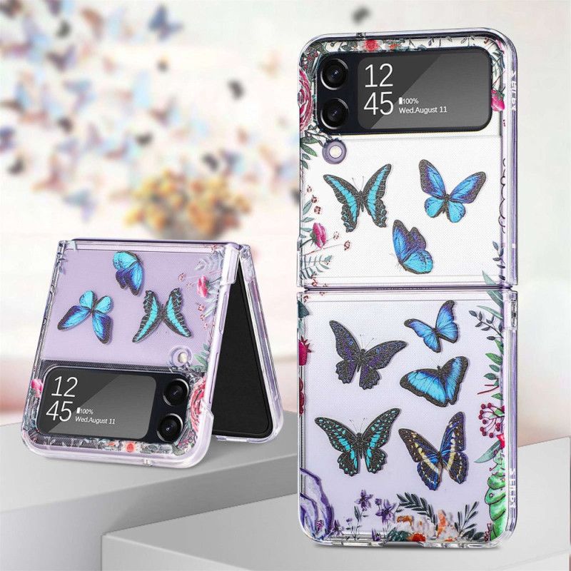 Flipové Puzdro Samsung Galaxy Z Flip 4 Kožené Puzdro Viaceré Motýle