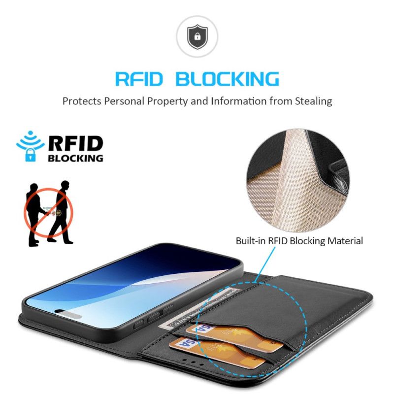 Kožené Puzdro iPhone 16 Pro Max Blokovanie Rfid Hivo Series Dux Ducis