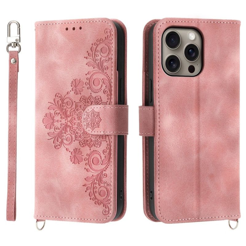 Puzdro iPhone 16 Pro Max Floralie S Popruhom A Popruhom Cez Rameno