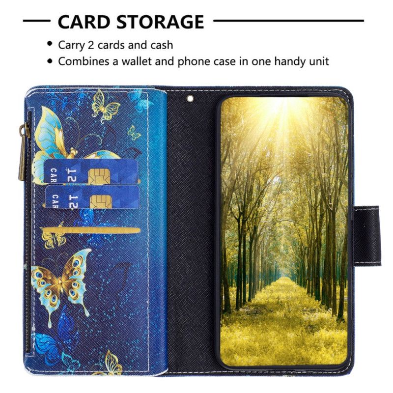 Puzdro Na iPhone 16 Pro Max Peňaženka Golden Butterflies