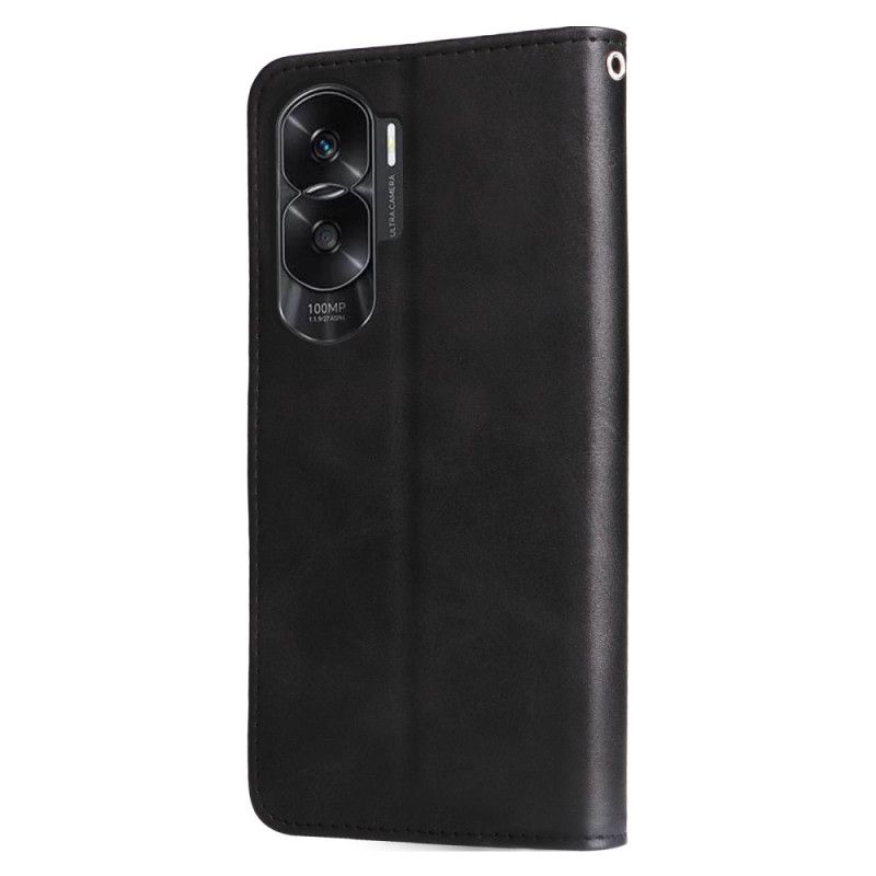 Kožené Puzdro Honor 90 Lite Predná Peňaženka Na Mince