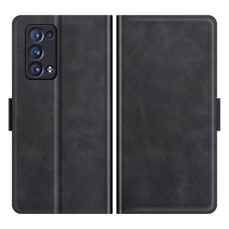 Peňaženkový Kryt Oppo Reno 6 Pro 5G Mäkká Dvojitá Spona Na Dotyk