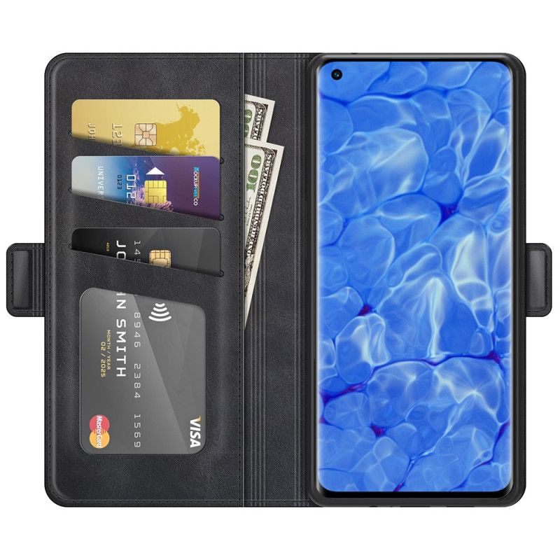 Peňaženkový Kryt Oppo Reno 6 Pro 5G Mäkká Dvojitá Spona Na Dotyk