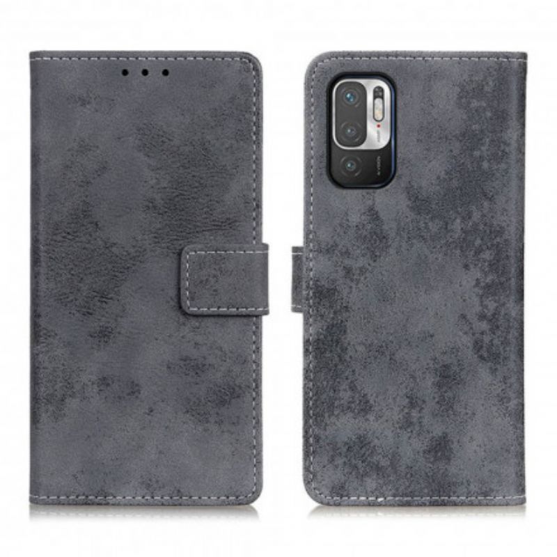 Flipové Puzdro Xiaomi Redmi Note 10 5G Vintage Kožený Efekt