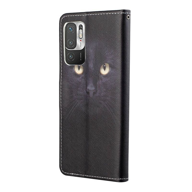 Kožené Puzdro Xiaomi Redmi Note 10 5G Strappy Cat Eyes