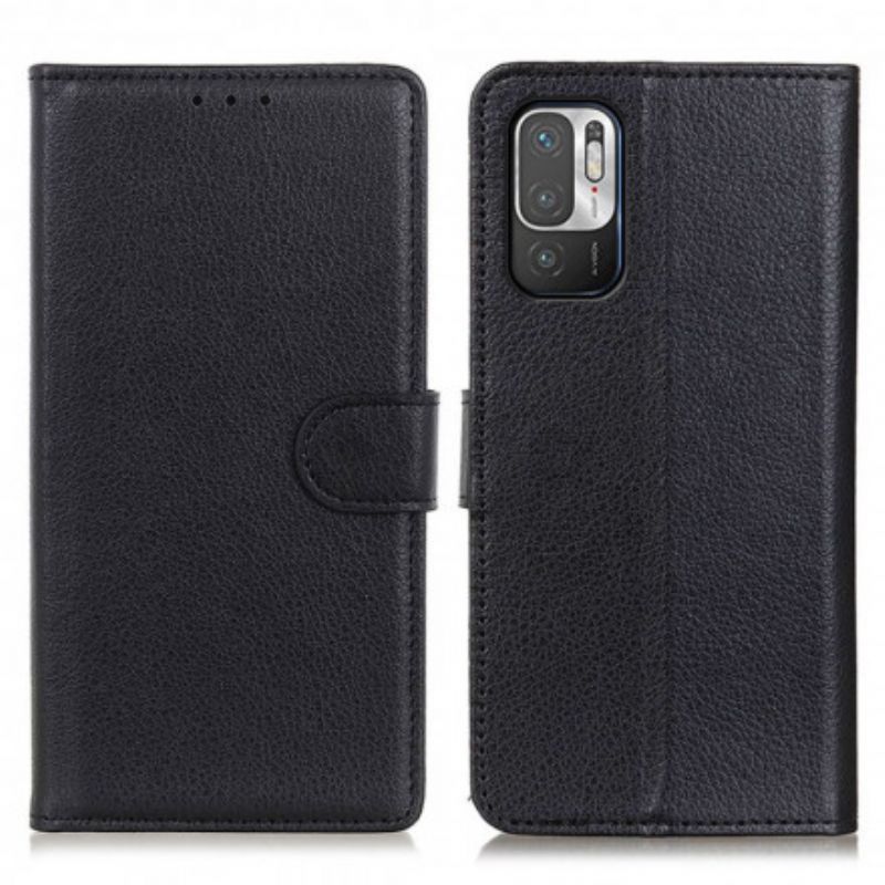 Kožené Puzdro Xiaomi Redmi Note 10 5G Tradičná Umelá Koža Litchi