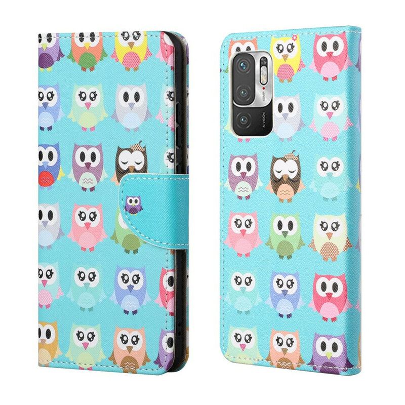 Kožené Puzdro Xiaomi Redmi Note 10 5G Viaceré Sovy