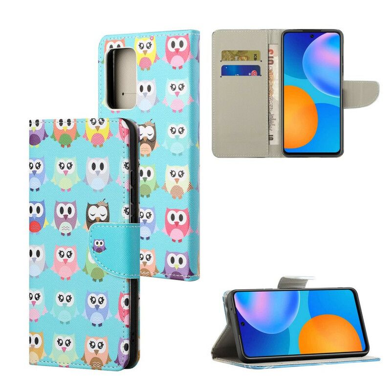 Kožené Puzdro Xiaomi Redmi Note 10 5G Viaceré Sovy