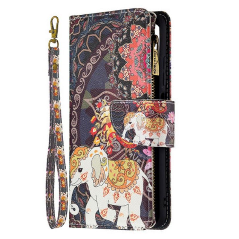 Kožené Puzdro Xiaomi Redmi Note 10 5G Vrecko Na Zips Slona