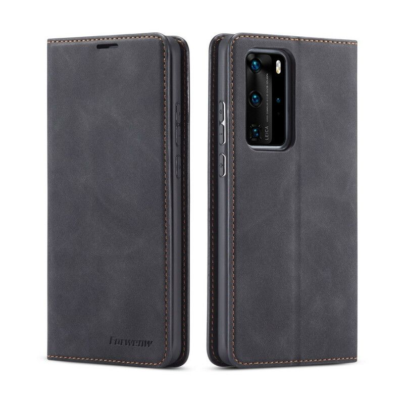 Flipové Puzdro Huawei P40 Pro Kožené Puzdro Kožený Efekt Forwenw
