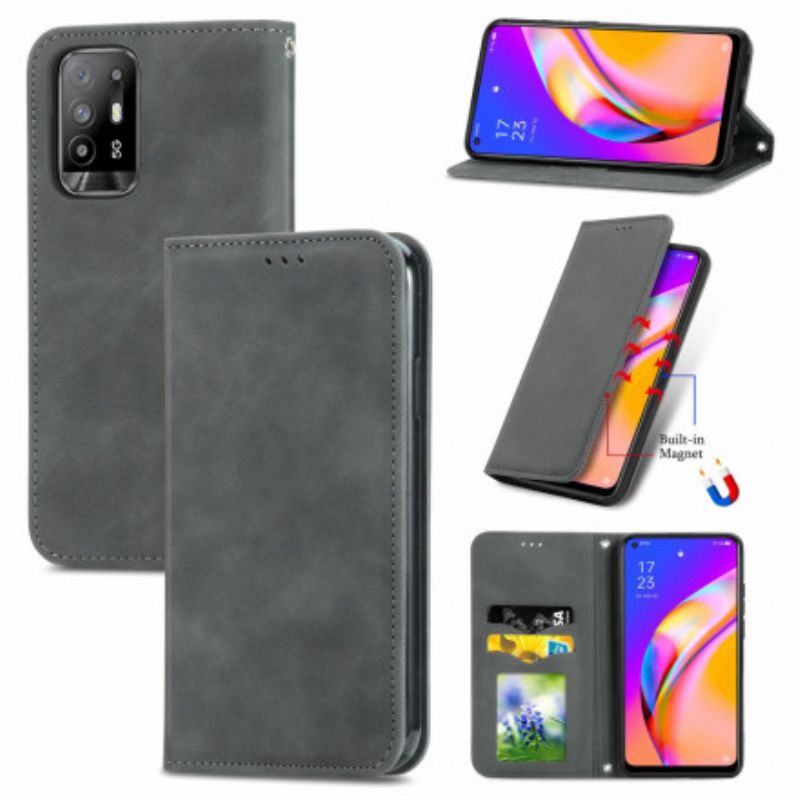 Flipové Puzdro Oppo A94 5G Kožené Puzdro Dotyk Pokožky