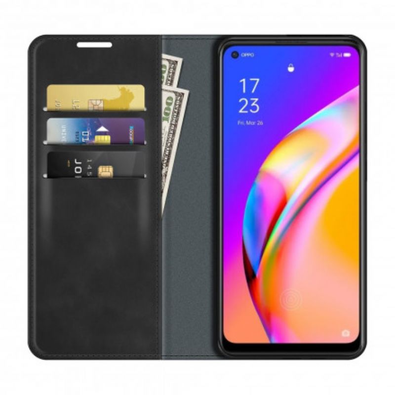 Flipové Puzdro Oppo A94 5G Kožené Puzdro Efekt Mäkkej Kože