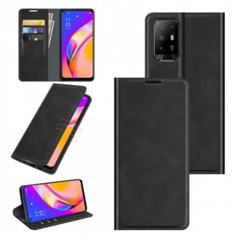 Flipové Puzdro Oppo A94 5G Kožené Puzdro Efekt Mäkkej Kože