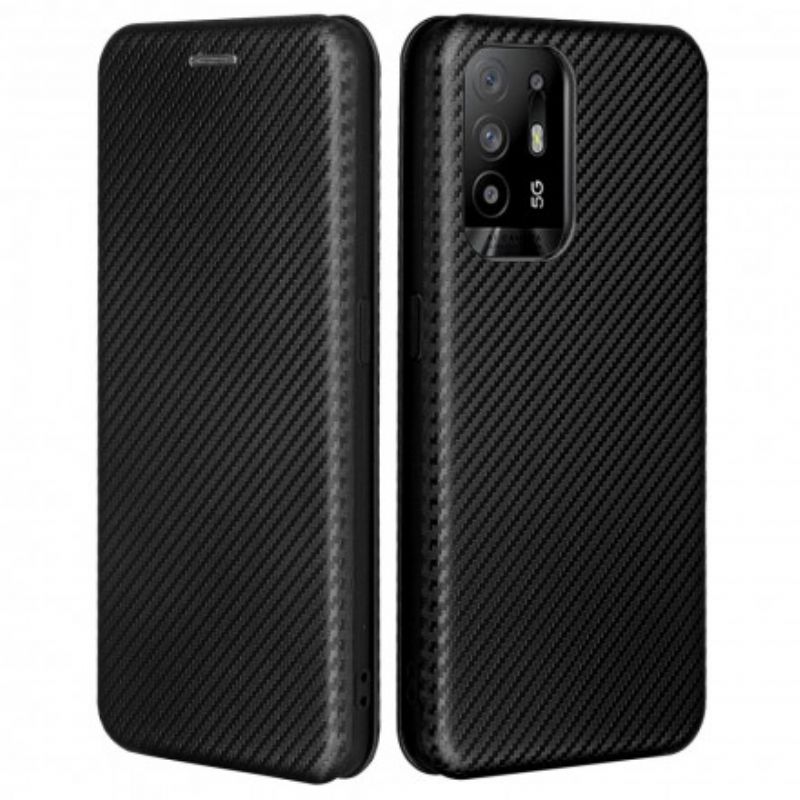Flipové Puzdro Oppo A94 5G Kožené Puzdro Farebný Uhlíkový Silikón