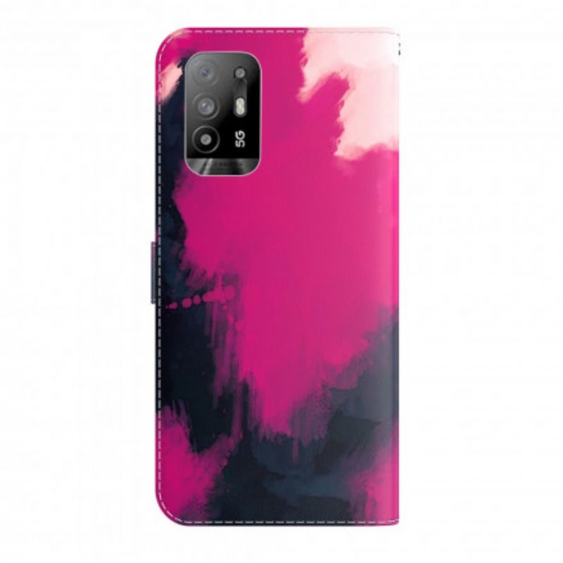Kožené Puzdro Oppo A94 5G Akvarel