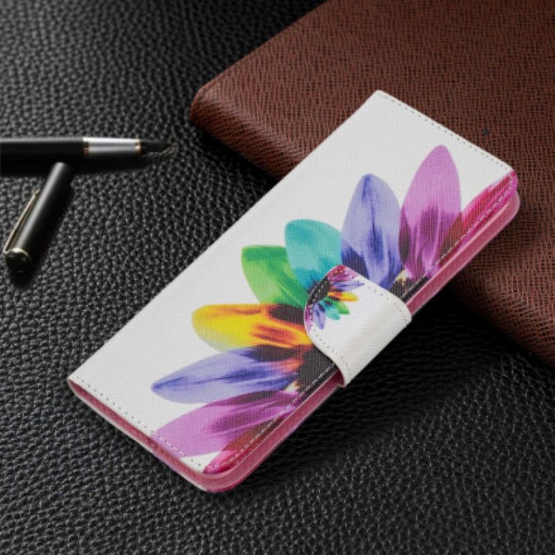 Kožené Puzdro Oppo A94 5G Akvarelový Kvet