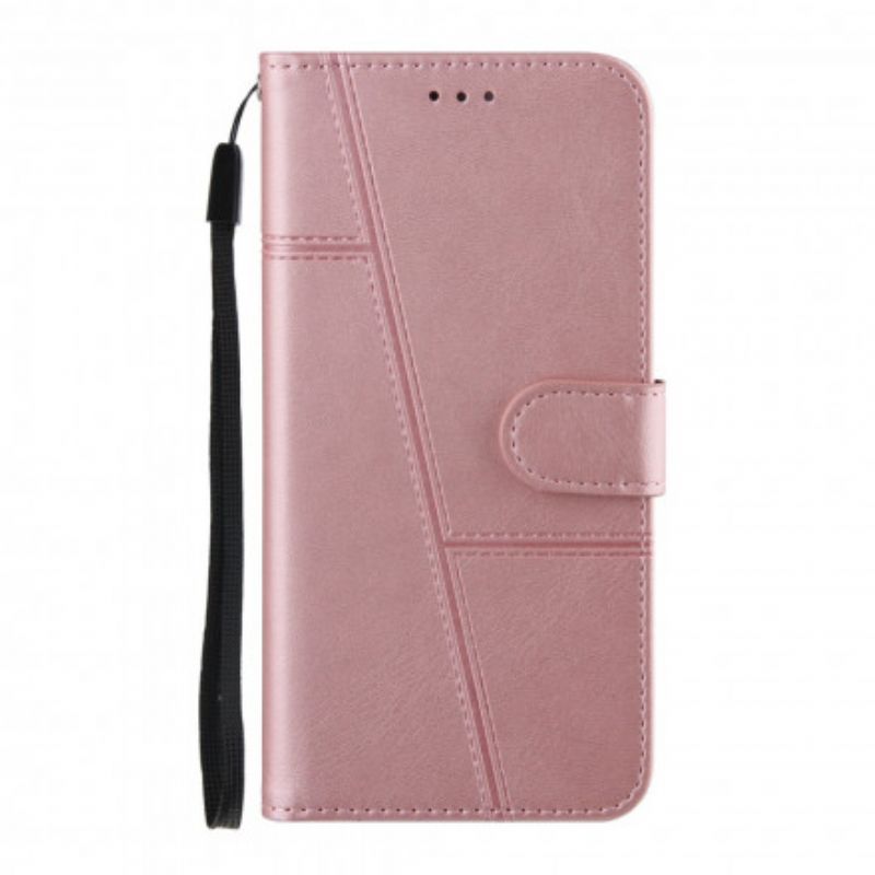 Kožené Puzdro Oppo A94 5G Efekt Remienky Geo Leather