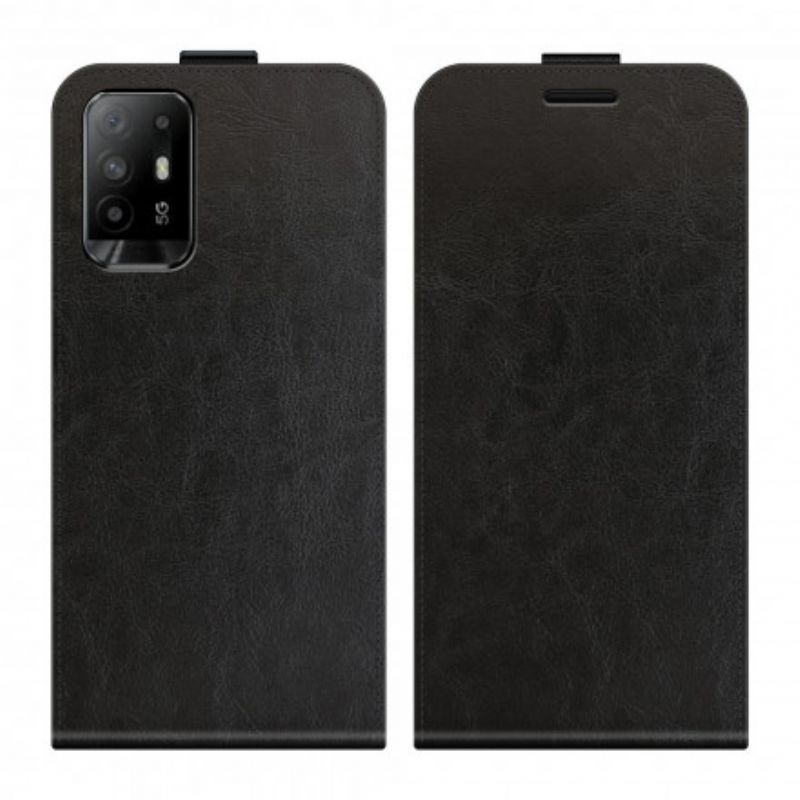 Kožené Puzdro Oppo A94 5G Flipové Puzdro Vertikálna Klapka S Koženým Efektom