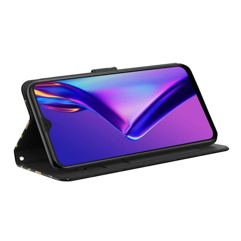 Kožené Puzdro Oppo A94 5G Motýľ So Šnúrkou